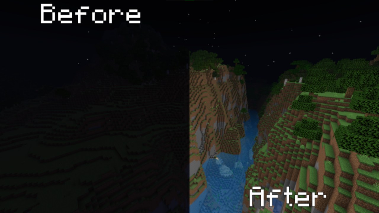 Information from Night Vision Shader for Minecraft PE