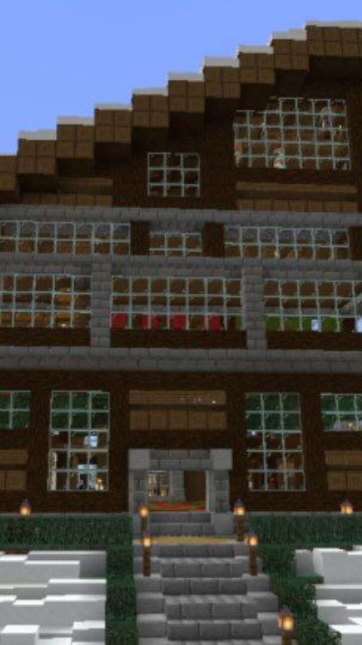 Mansion from Snowy Village Map for Minecraft PE