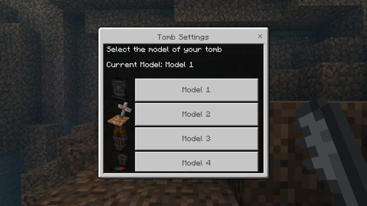 Menu from Tombs Mod for Minecraft PE