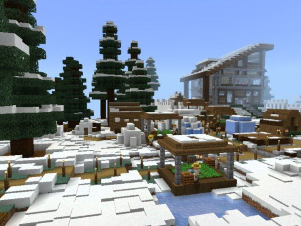 Snowy Village Map for Minecraft PE