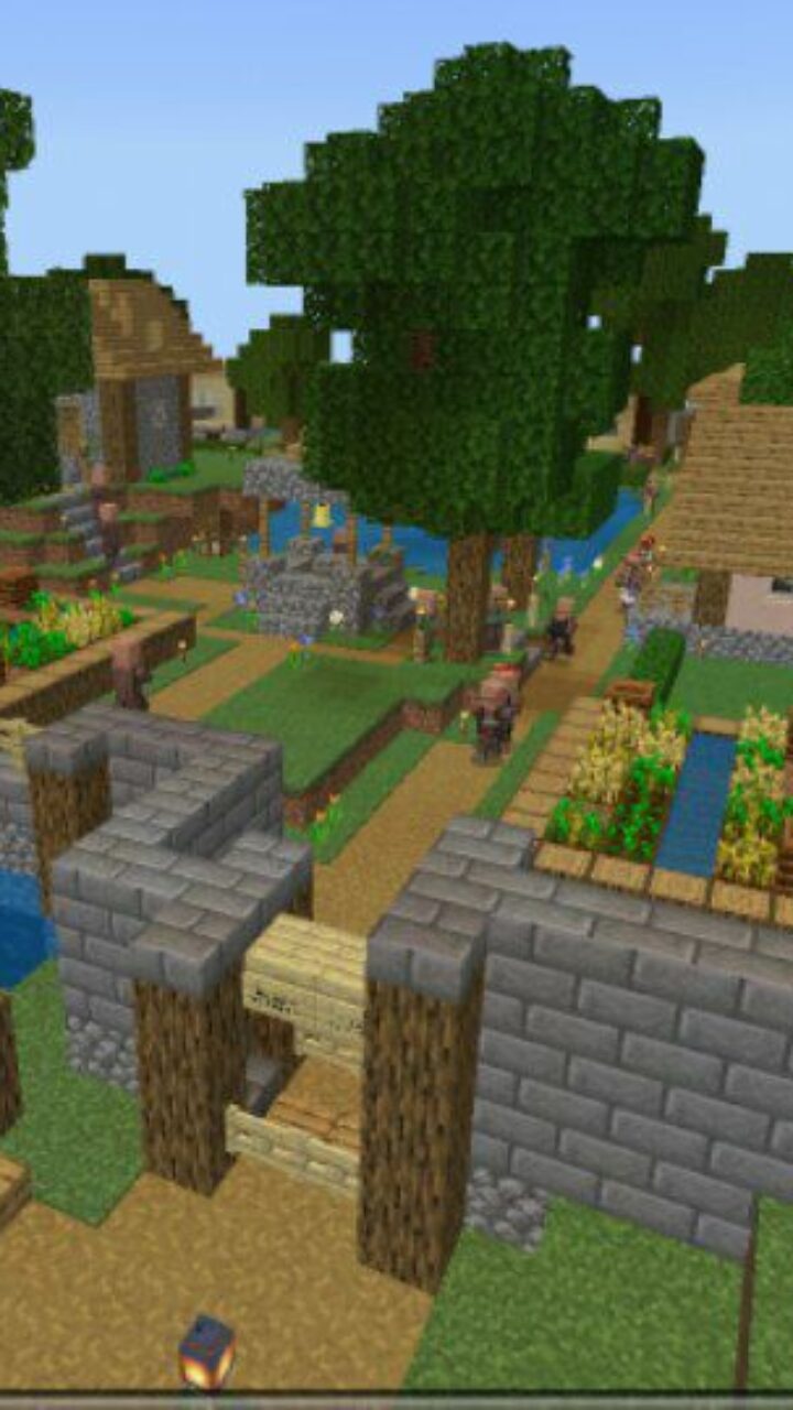 Top View from Coastal Village Map for Minecraft PE