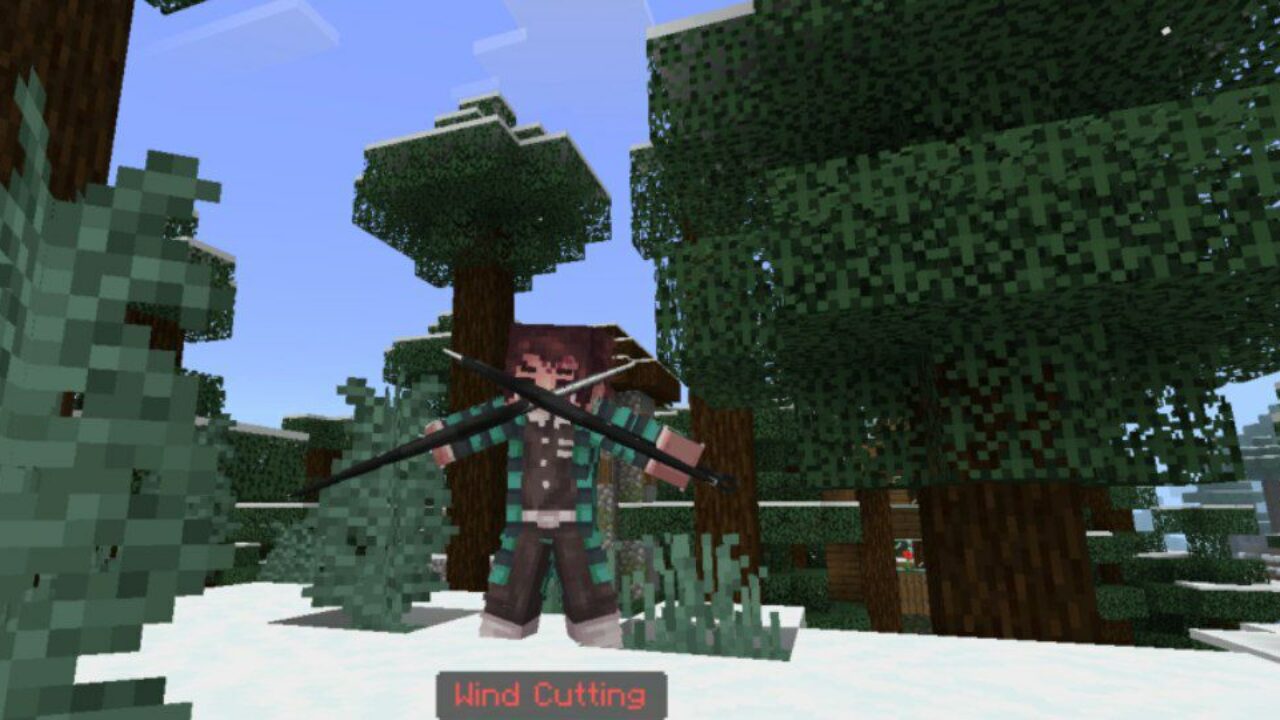 Wind Cutting from Anime Blades Mod for Minecraft PE