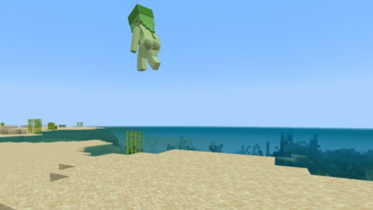 Girl Jumping from Slime Girl Mod for Minecraft PE