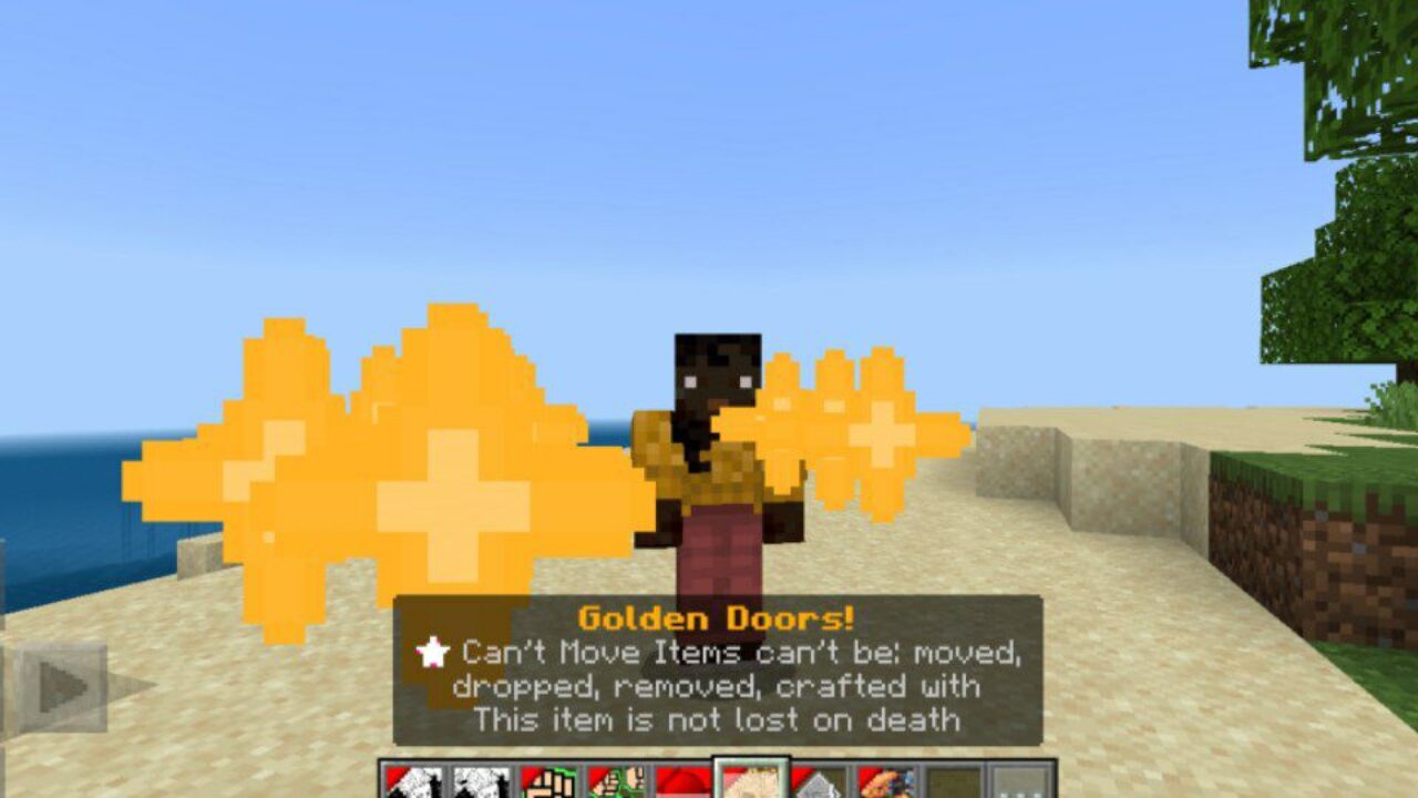 Golden Doors from World of Curses Mod for Minecraft PE