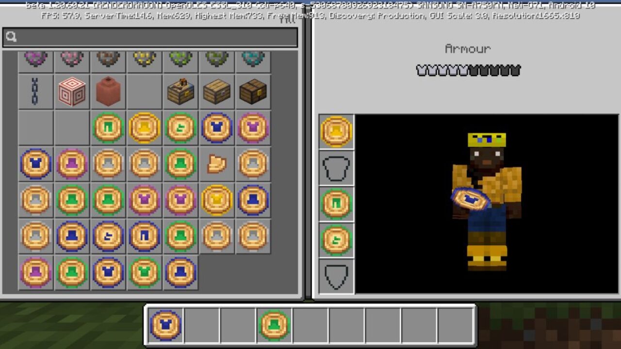 Inventory from Craigs Cosmetics Mod for Minecraft PE