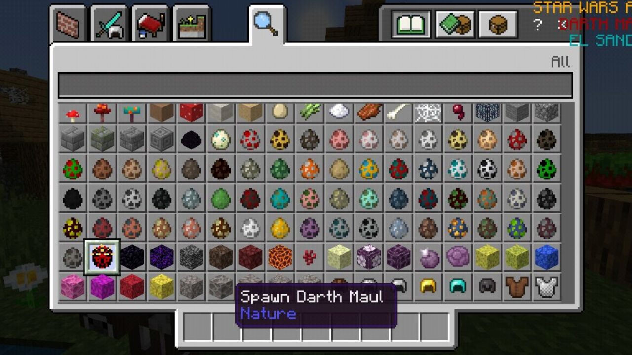 Inventory from Darth Maul Mod for Minecraft PE