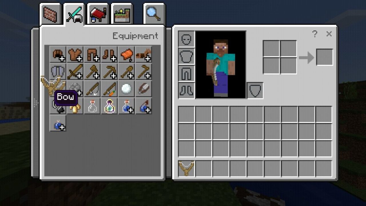 Inventory from Slingshot Mod for Minecraft PE