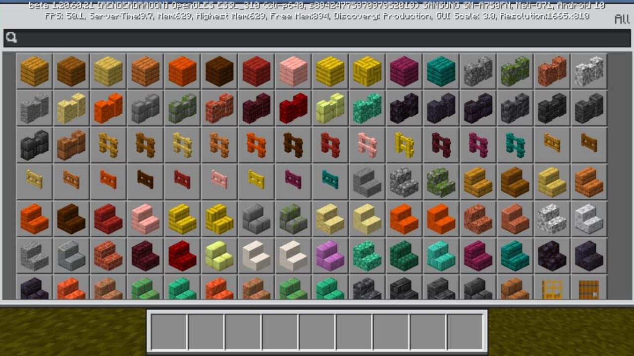 Inventory from Ultramarine Texture Pack for Minecraft PE