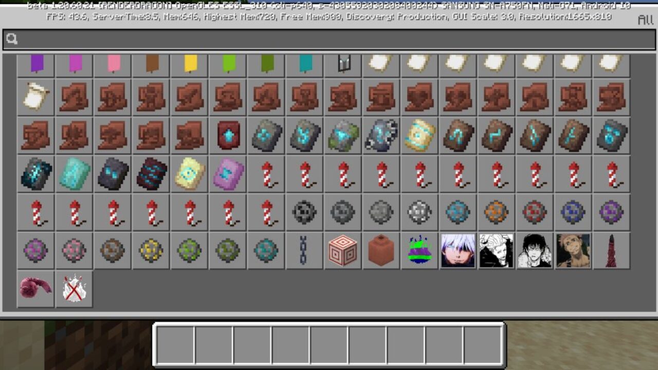 Inventory from World of Curses Mod for Minecraft PE