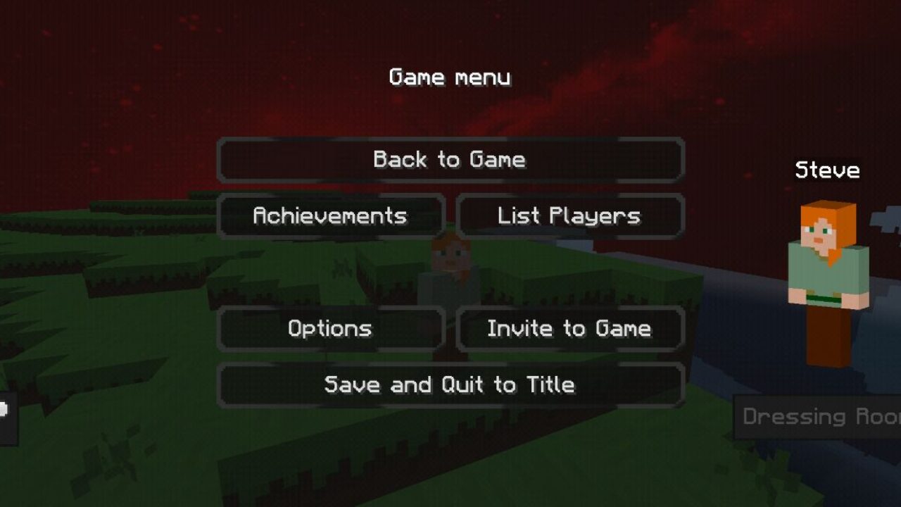 Menu from Red Texture Pack for Minecraft PE