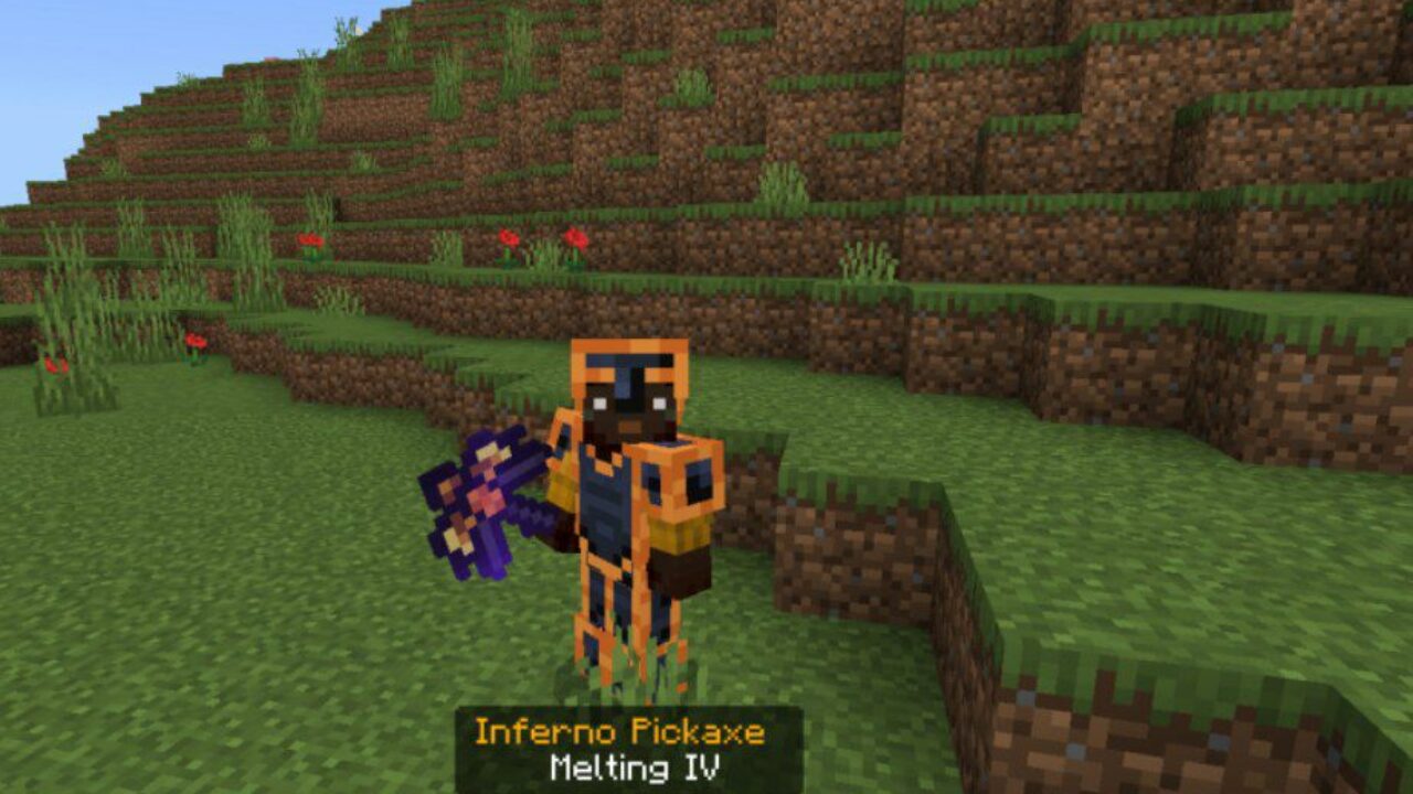 Pickaxe from Inferno Weapons Mod for Minecraft PE