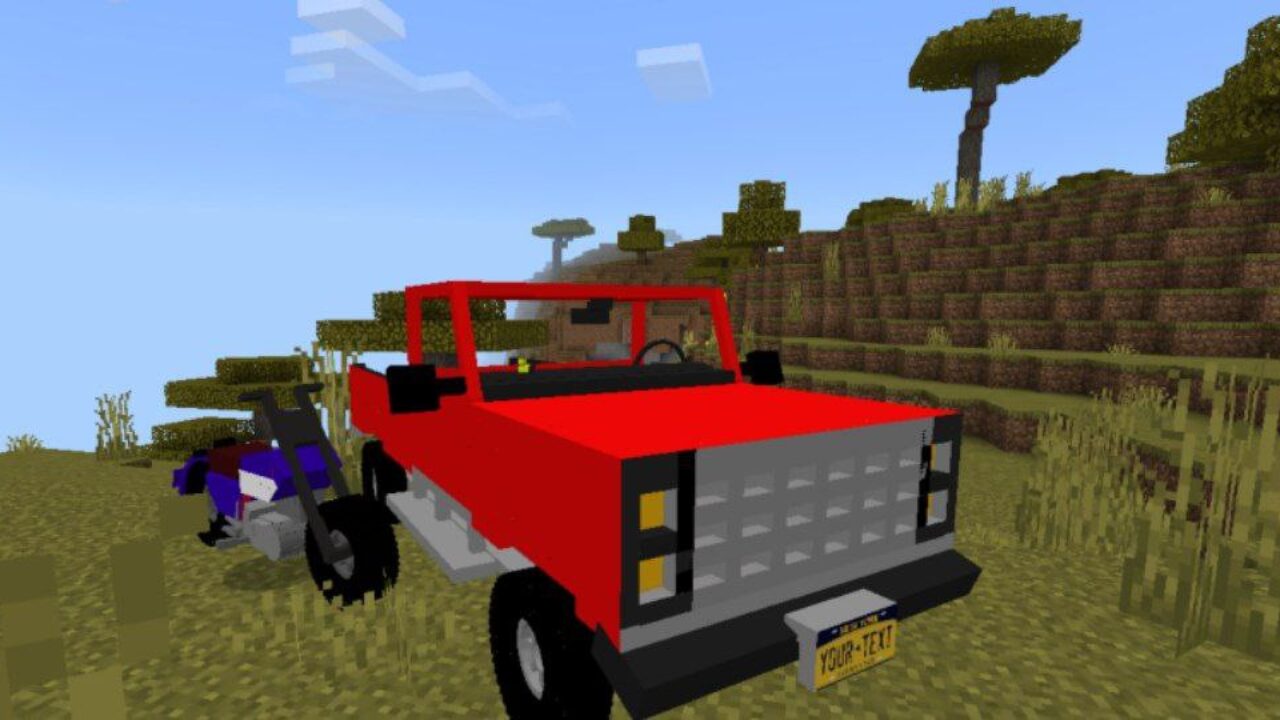 Red Truck from Essential Vehicles Mod for Minecraft PE