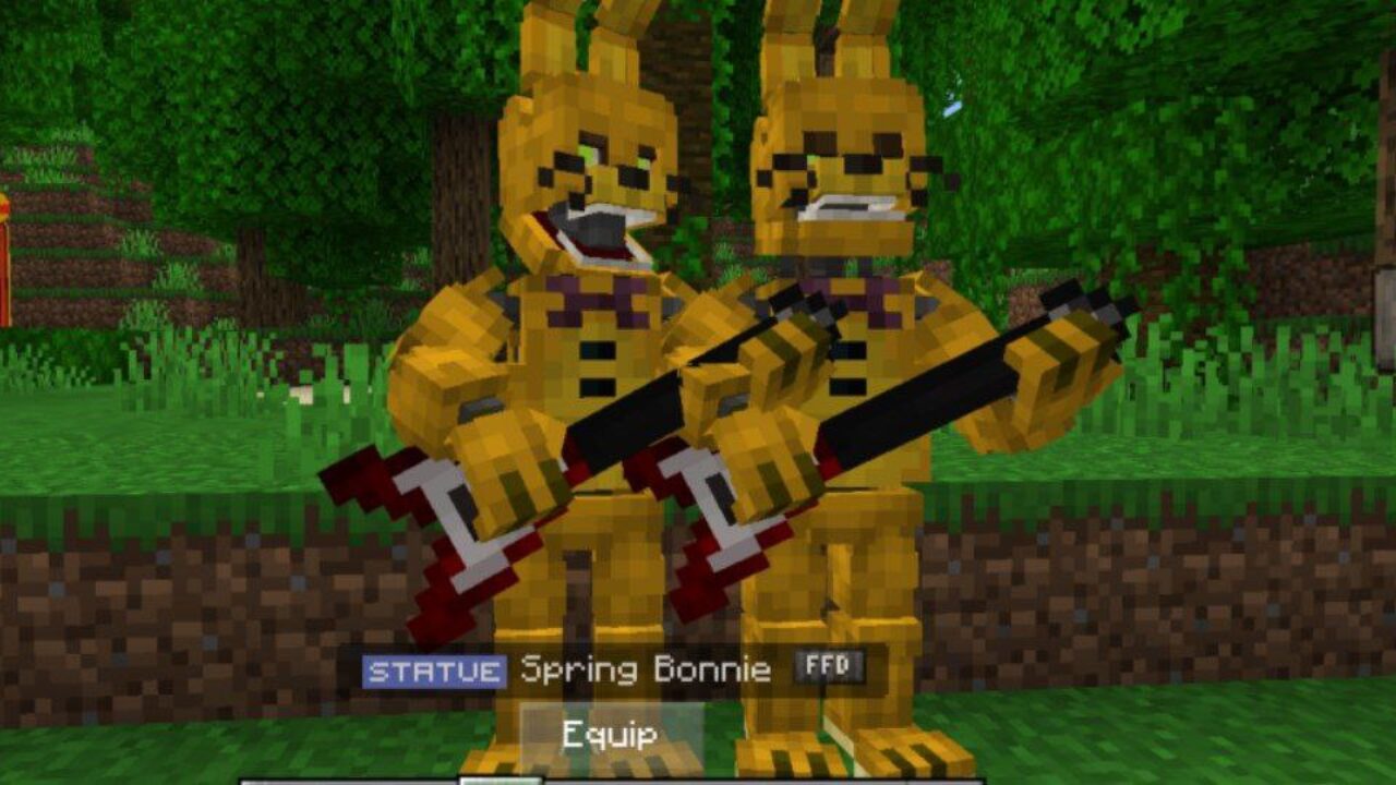 Spring Bonnie from FNAF Decorations Mod for Minecraft PE