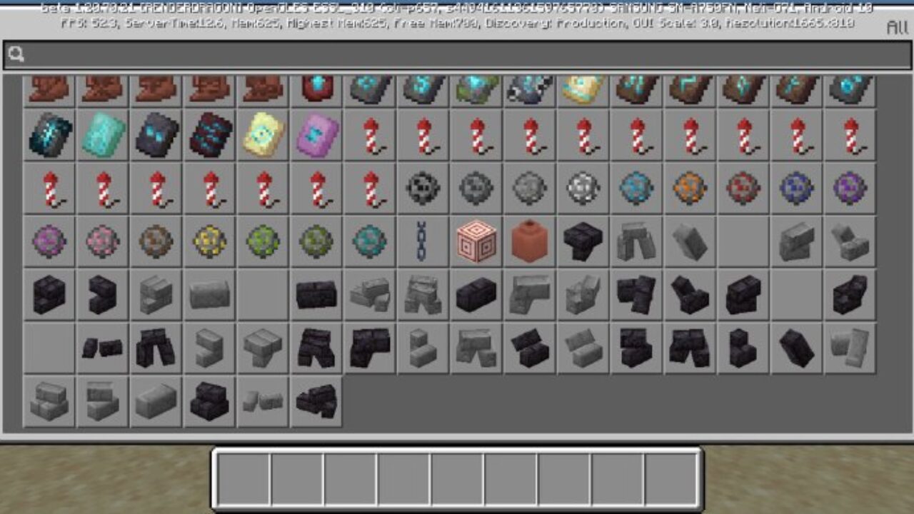 Inventory from Collapsed Blocks Mod for Minecraft PE