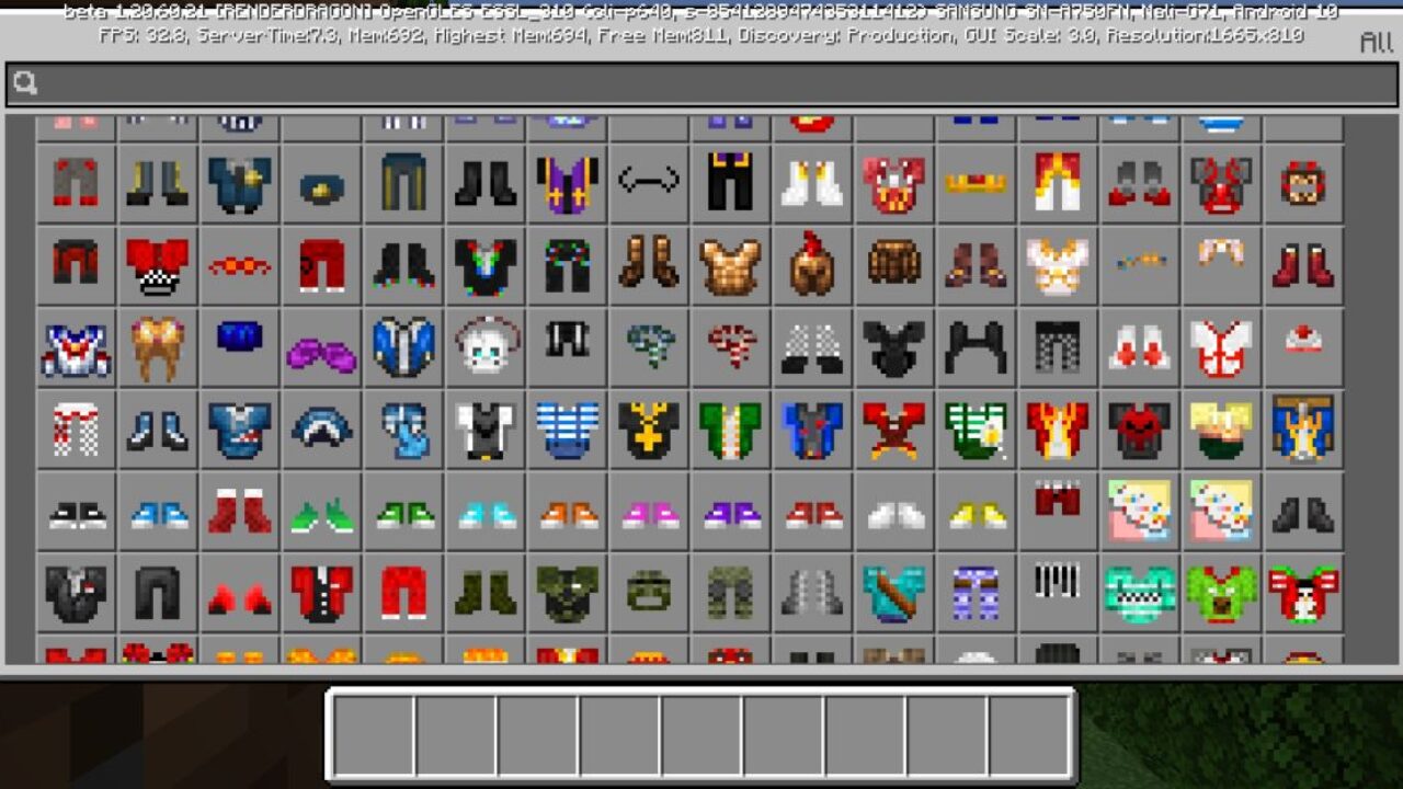 Inventory from Dharkcraft Clothes Mod for Minecraft PE
