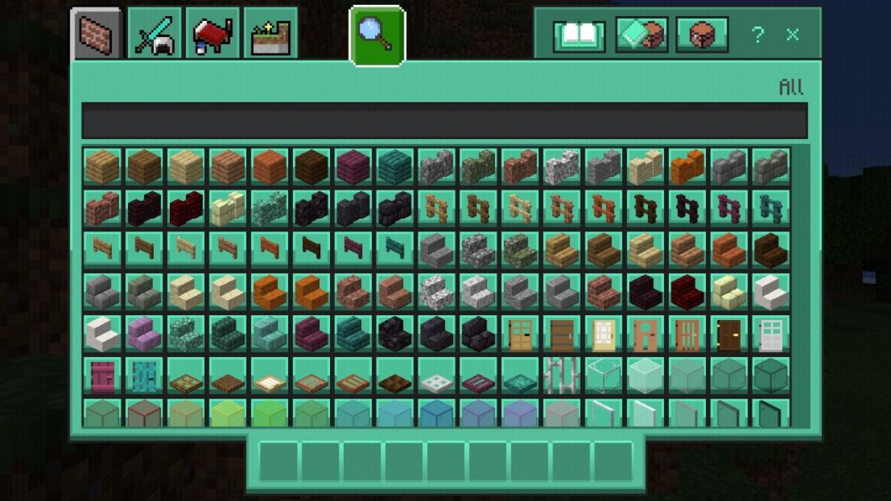 Inventory from Emerald UI Texture Pack for Minecraft PE