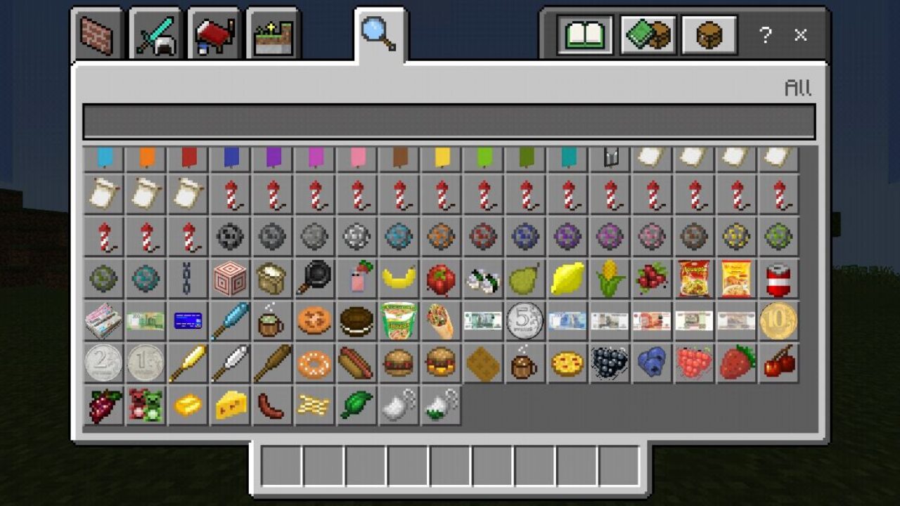 Inventory from Homeless Survival Mod for Minecraft PE