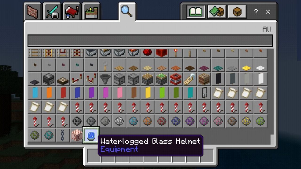 Inventory from Ocean Survival Mod for Minecraft PE