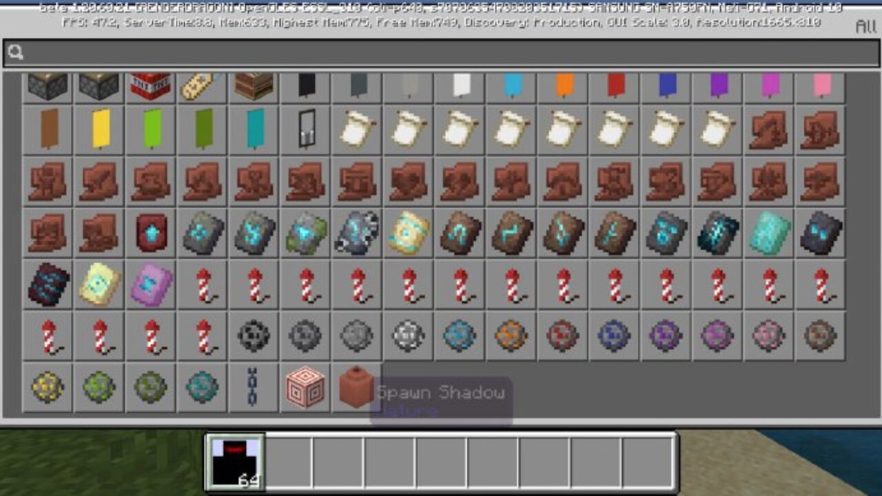 Inventory from Shadow Mod for Minecraft PE