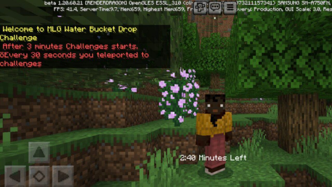 Start from Water Bucket Challenge Mod for Minecraft PE