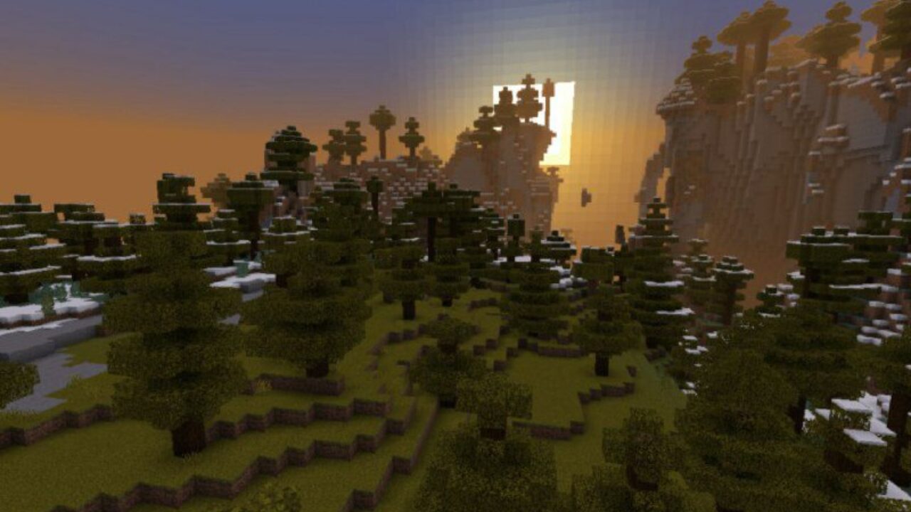 Sunset from Dead Nature Texture Pack for Minecraft PE