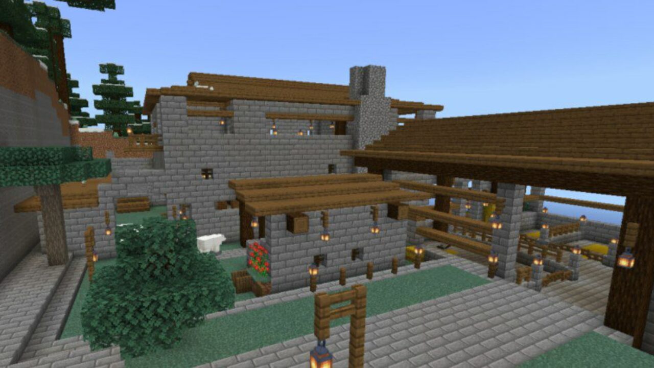 Tavern from Finished Houses Mod for Minecraft PE