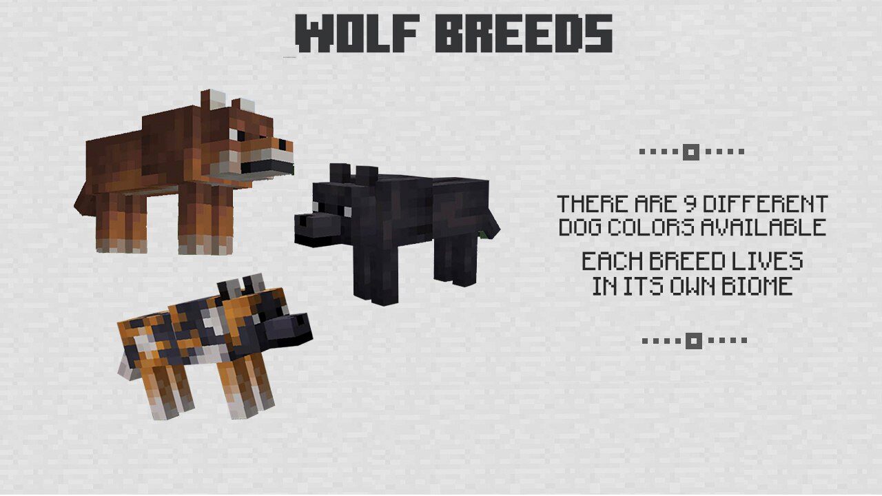 Wolf Breeds for Minecraft PE 1.20-1.21