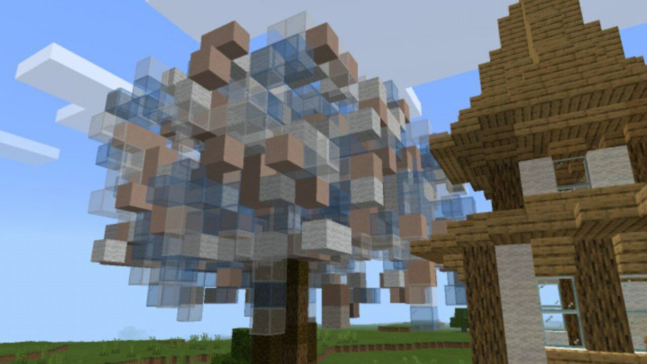 Blue Tree from New Buildings Mod for Minecraft PE