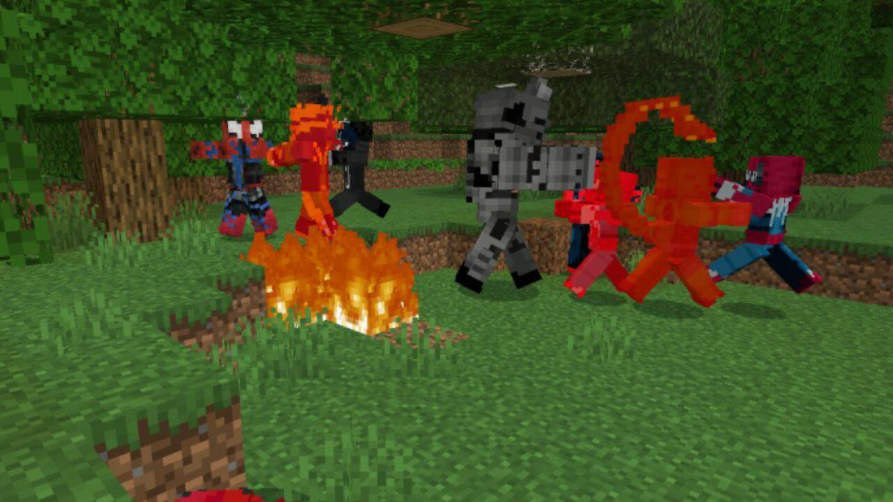 Fight from Spiderman 2 Mod for Minecraft PE