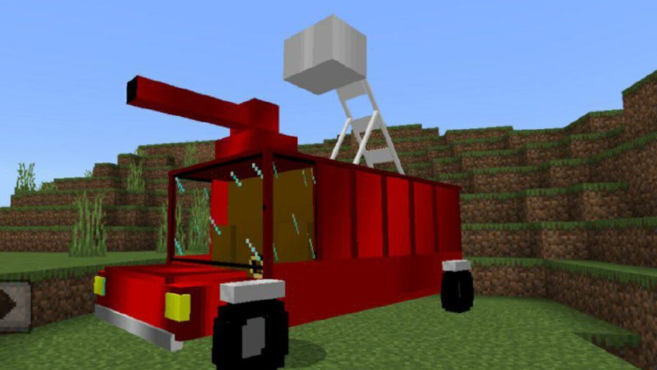 Fire Truck from Wheel Mod for Minecraft PE