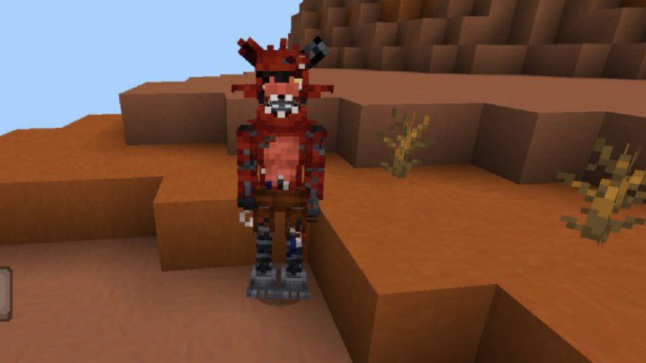 Foxy from FNAF Blocks Mod for Minecraft PE