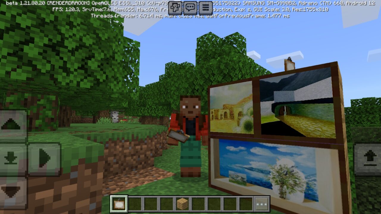 Paintings from HD Texture Pack in Minecraft PE