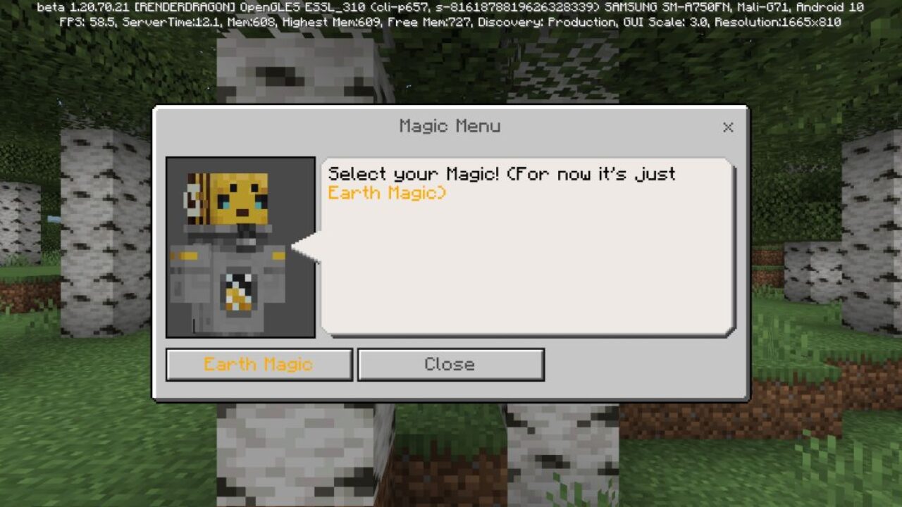 Info from Earth Magic Mod for Minecraft PE