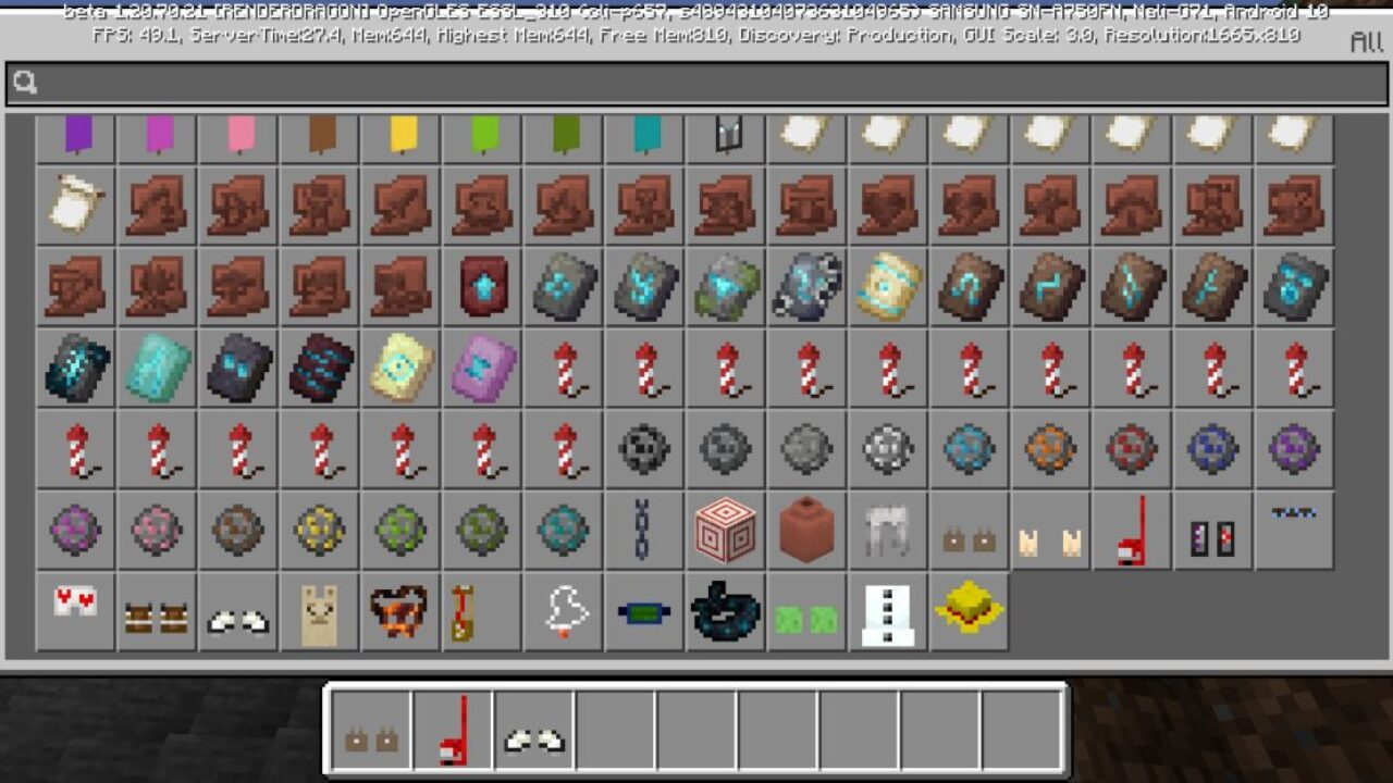 Inventory from Hockey Mod for Minecraft PE