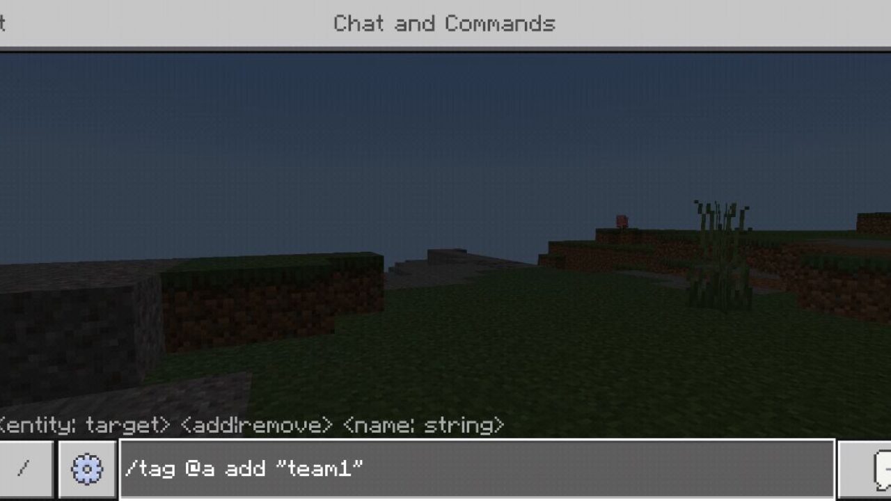 Command from Player Teams Mod for Minecraft PE