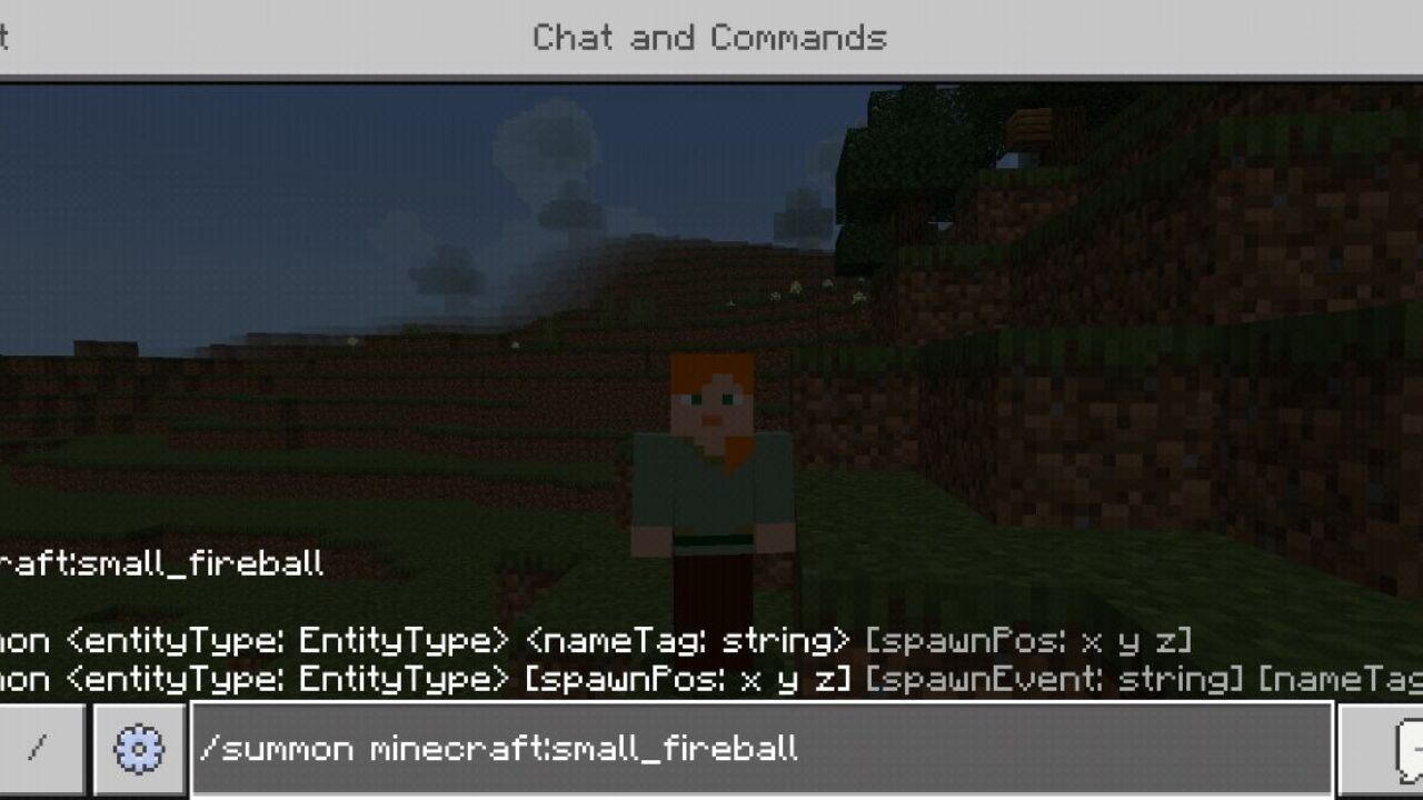 Command from Spawn Unsummonables Mod for Minecraft PE