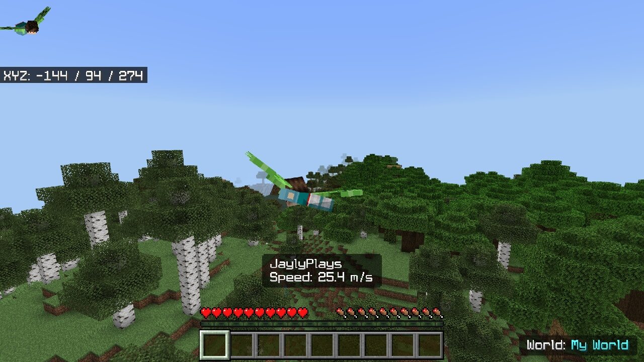 Flying from Speedometer Mod for Minecraft PE