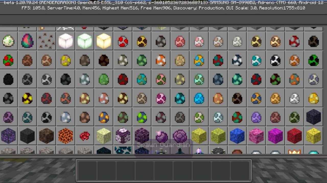 Inventory from Devamped Texture Pack for Minecraft PE