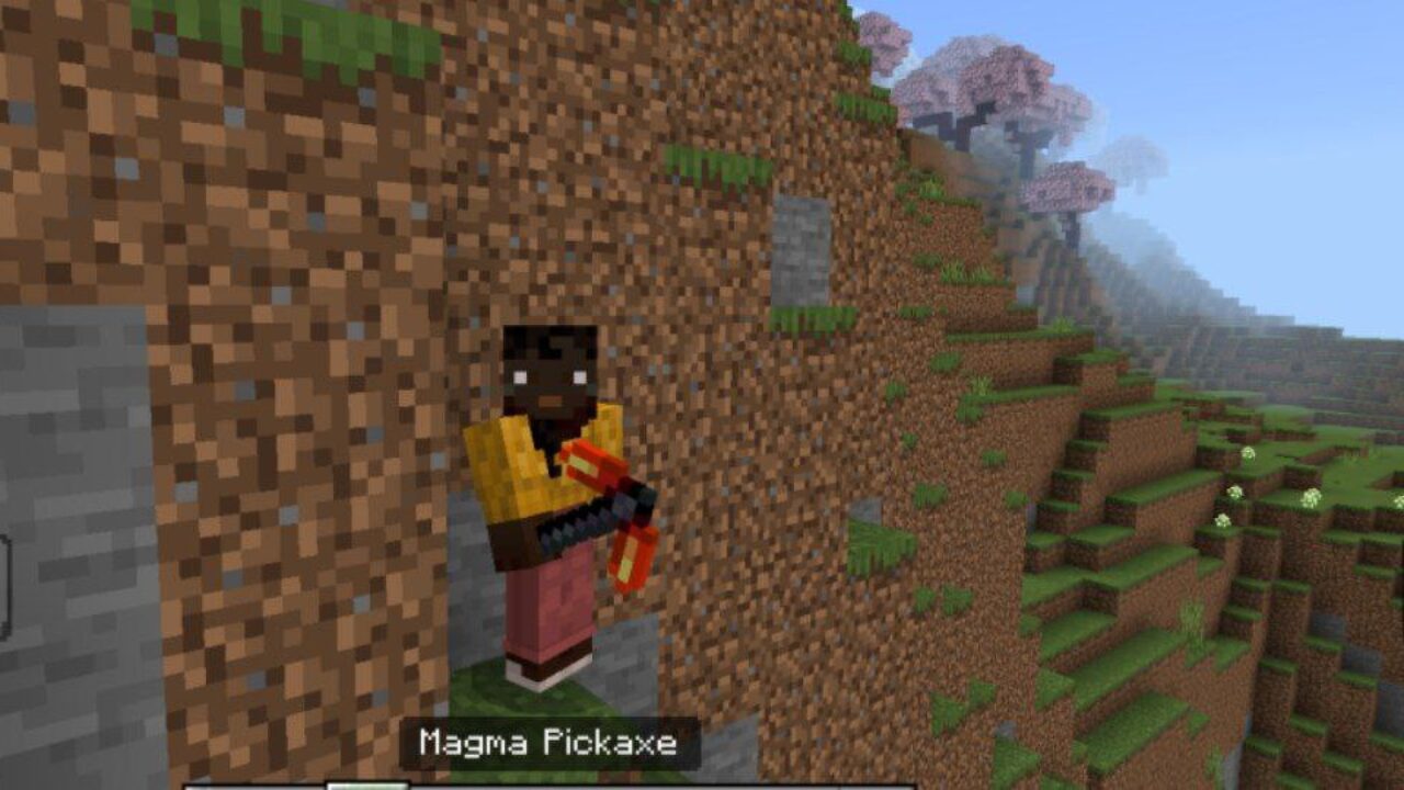Pickaxe from Magma Plus Mod for Minecraft PE