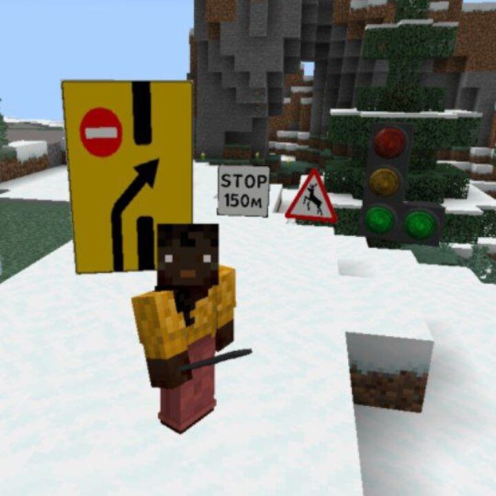 Road Signs Mod for Minecraft PE