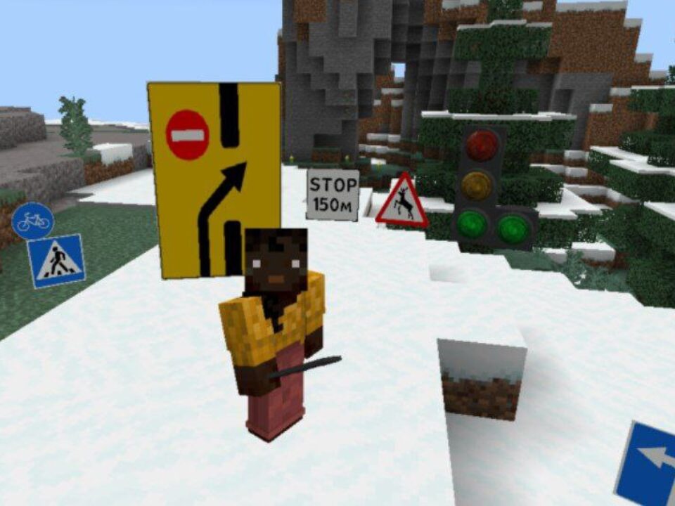 Road Signs Mod for Minecraft PE