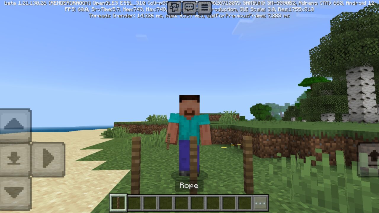 Ropes from Knots and Ropes Mod for Minecraft PE