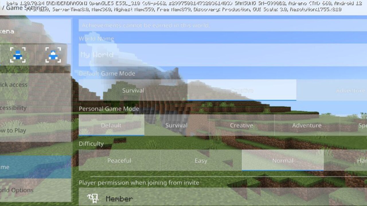 Settings from Cube Texture Pack for Minecraft PE