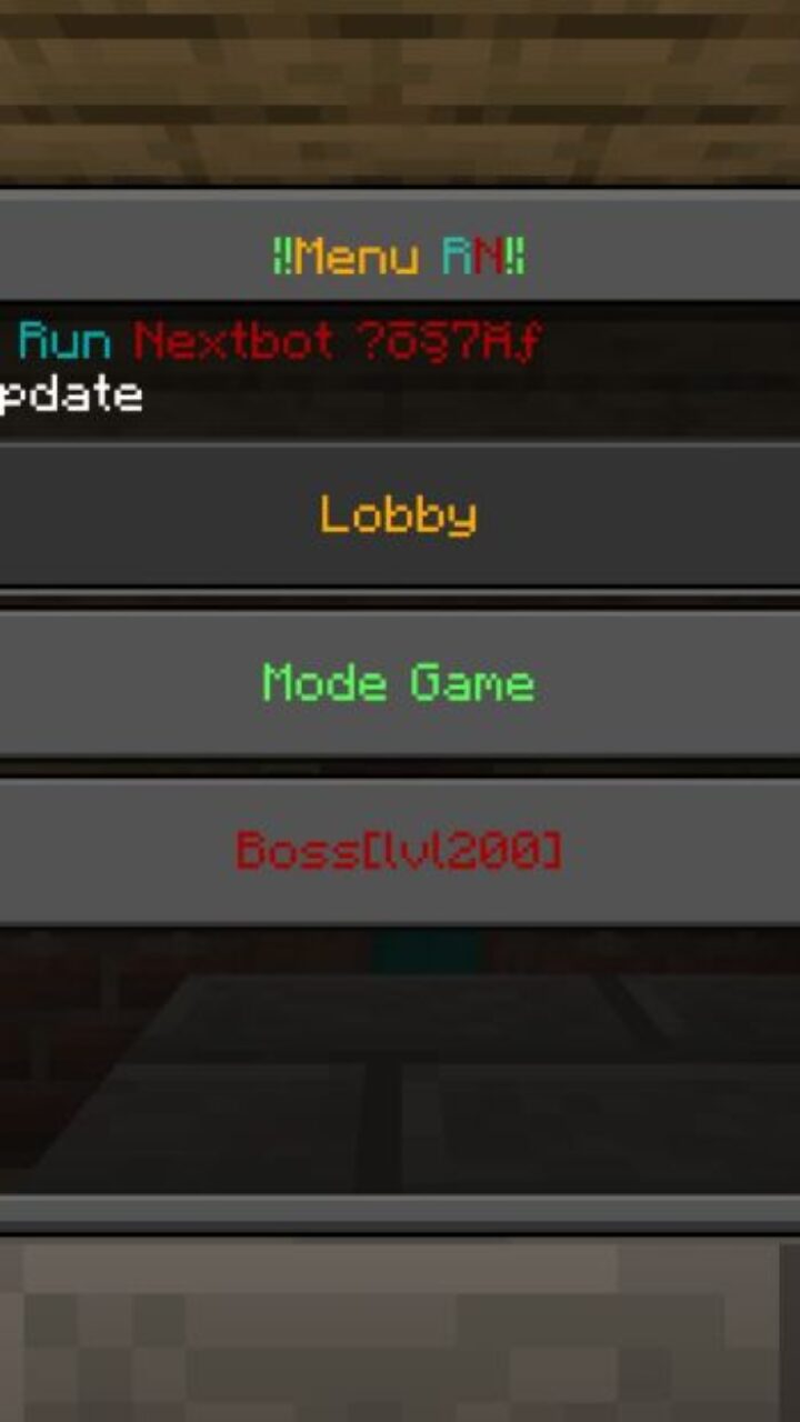 Menu from Run Nextbot Map for Minecraft PE