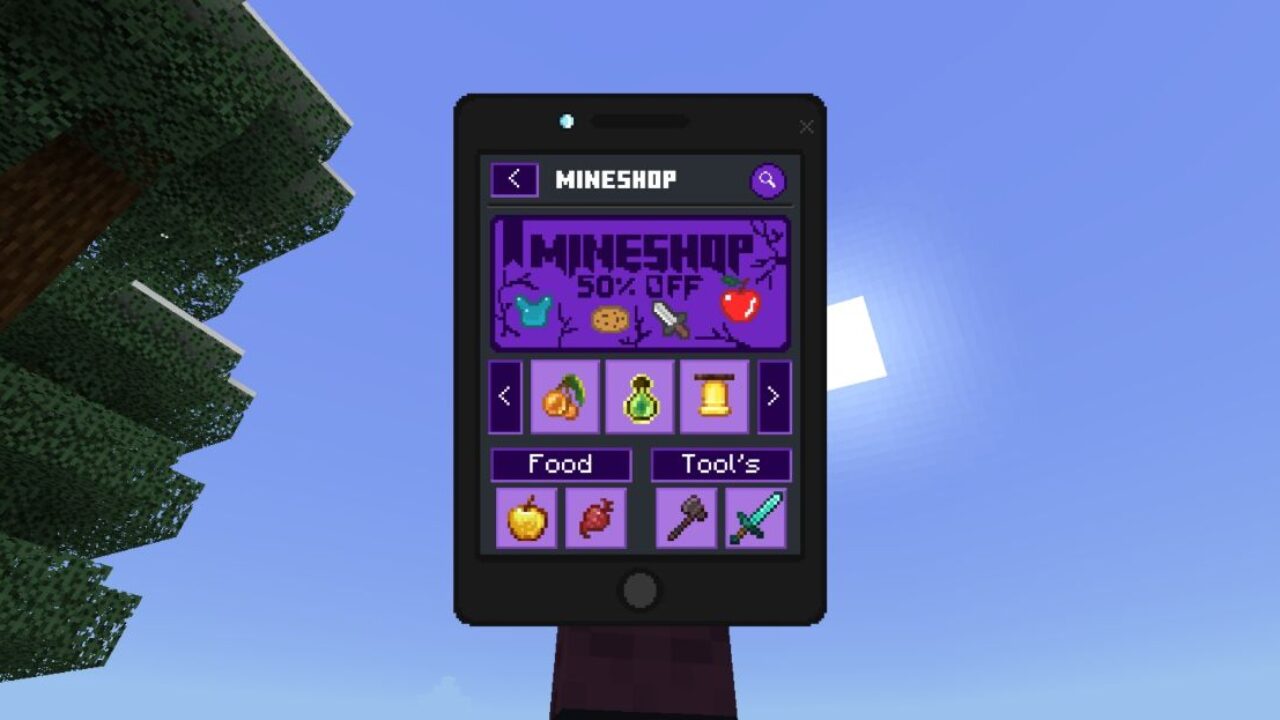 Shop from Smartphone Mod for Minecraft PE