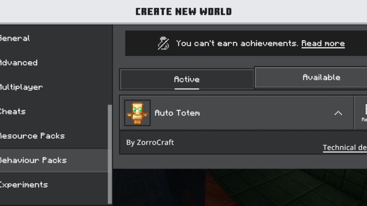 Install from Auto Totem Mod for Minecraft PE