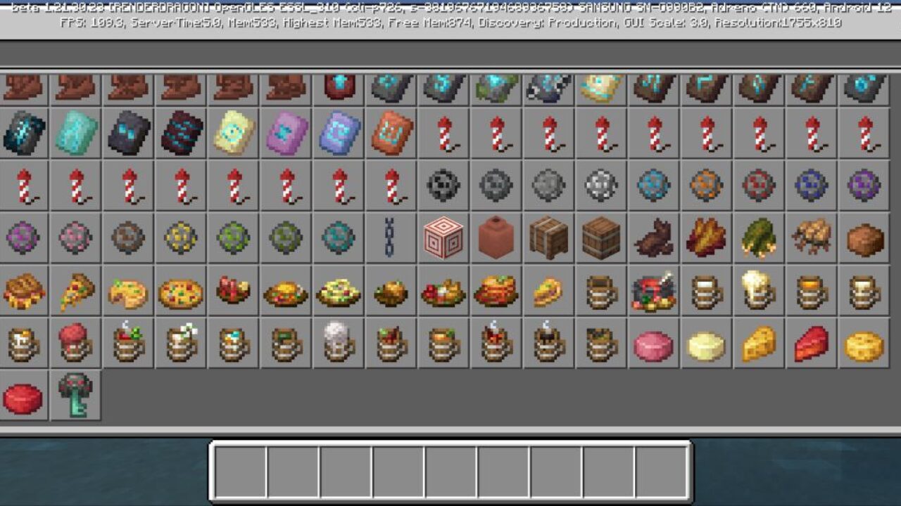 Inventory from Brewing and Chewing Mod for Minecraft PE