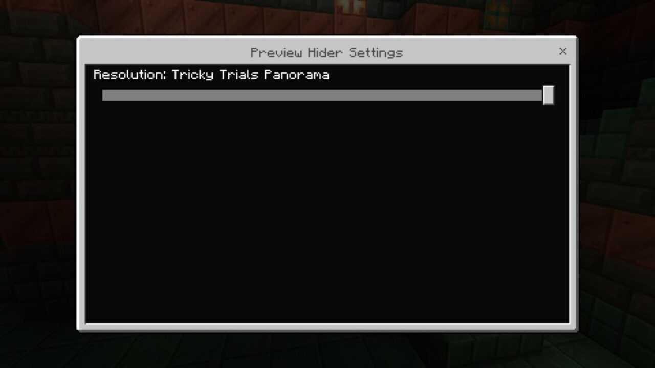 Setting from Preview Hider Texture Pack for Minecraft PE