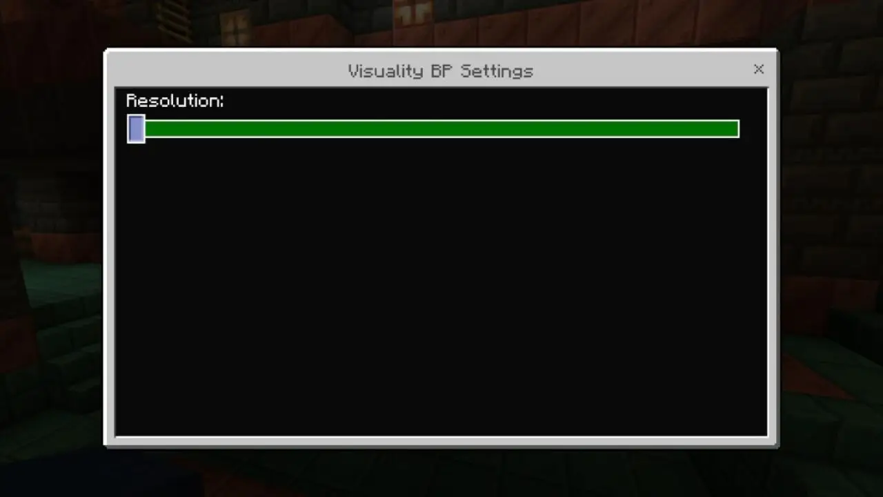 Settings from Visuality Mod for Minecraft PE