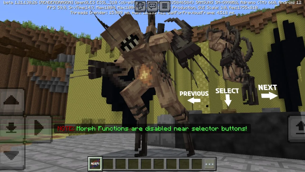 Monster from Morph Mod for Minecraft PE